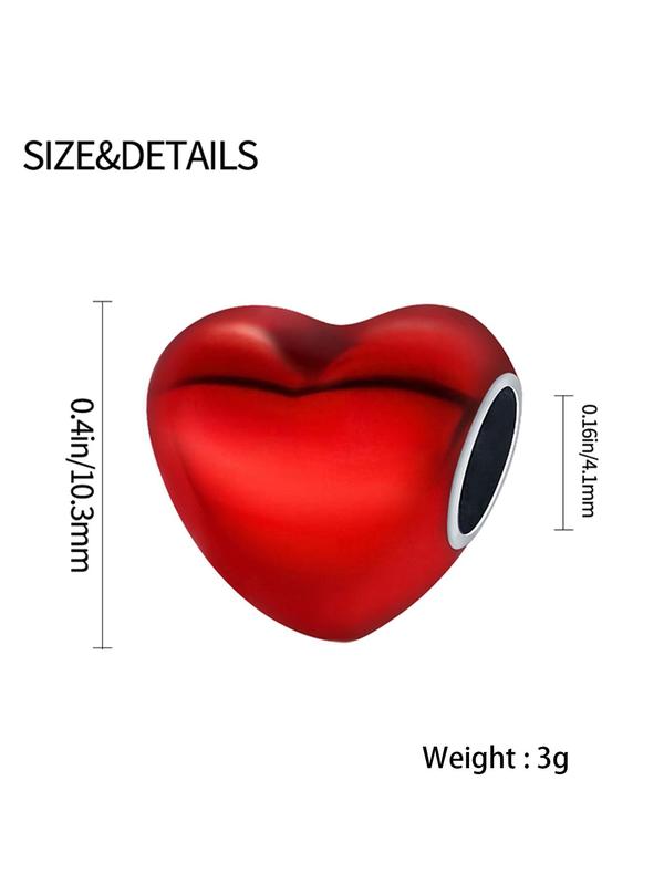 2024 New Style Heart Shaped Pendant, Fashionable Pendant for Women & Girls for Bracelet Necklace Making, Trendy All-match & Exquisite Charms for Birthday Gift