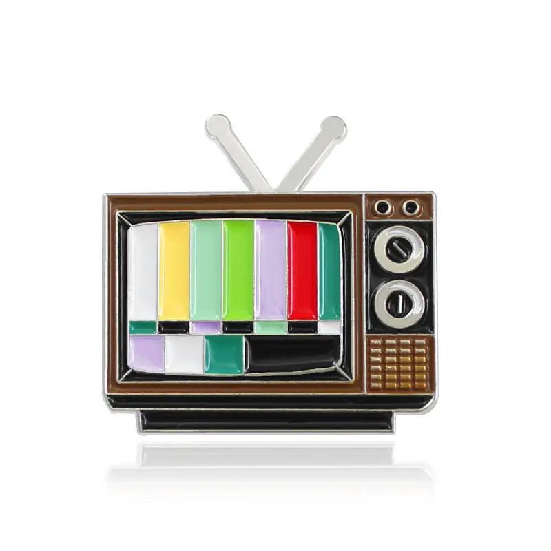 Vintage No Signal TV Design Brooch, 1 Count Unique Accessory for Retro Enthusiasts, Ideal Choice for Gift