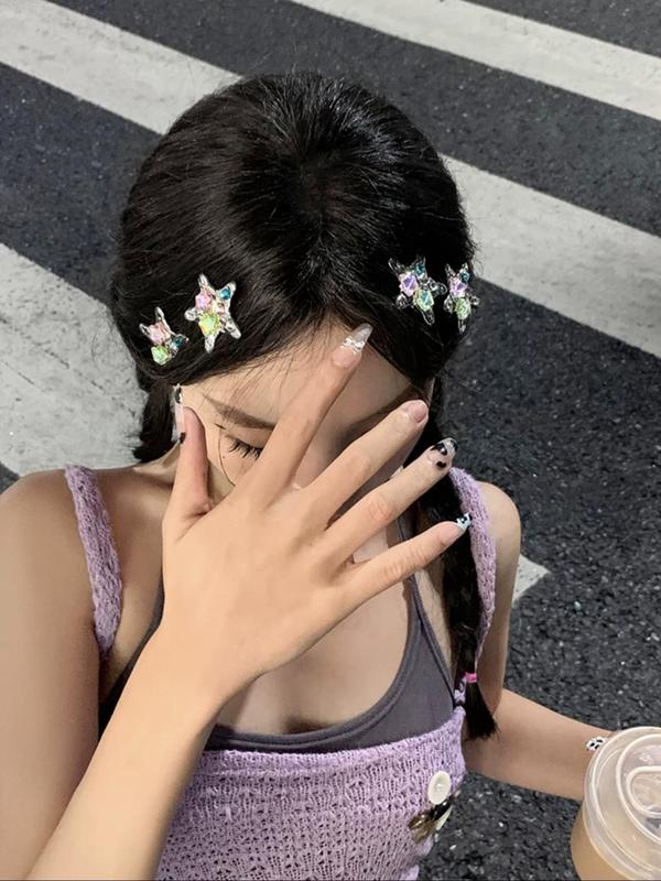 Summer Fashion Star Design Hair Clip, 1 Count Star Themed Design Hair Clip, Lovely Hair Accessories for Women, Suitable for Party, Daily Clothing Decor