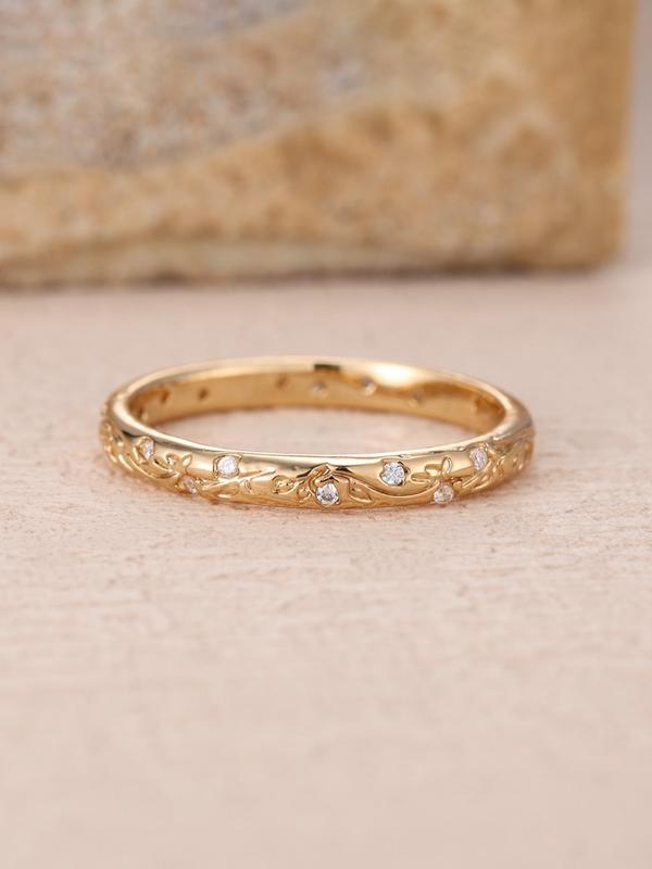 Women's Elegant Flower Design Ring, Fashion Cute Promise Ring for Women & Girls, Trendy All-match & Exquisite Vintage Jewelry for Birthday Gift