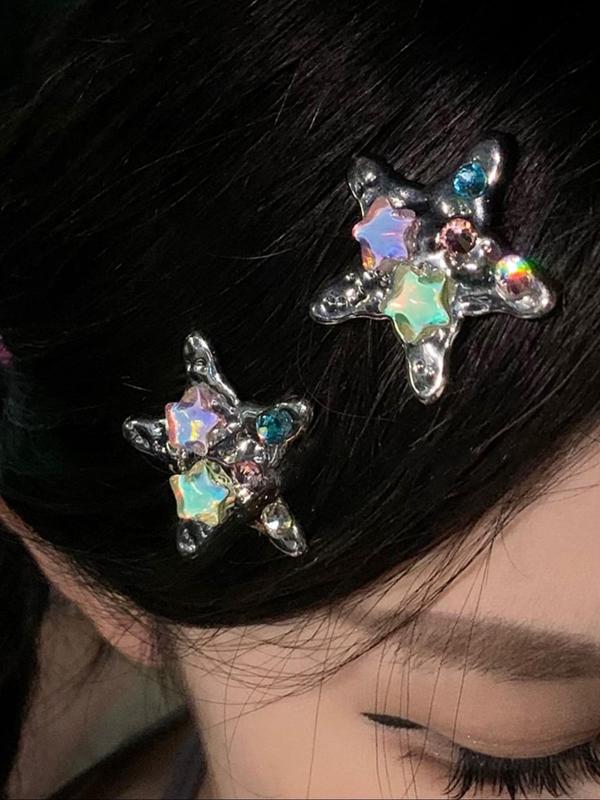 Summer Fashion Star Design Hair Clip, 1 Count Star Themed Design Hair Clip, Lovely Hair Accessories for Women, Suitable for Party, Daily Clothing Decor