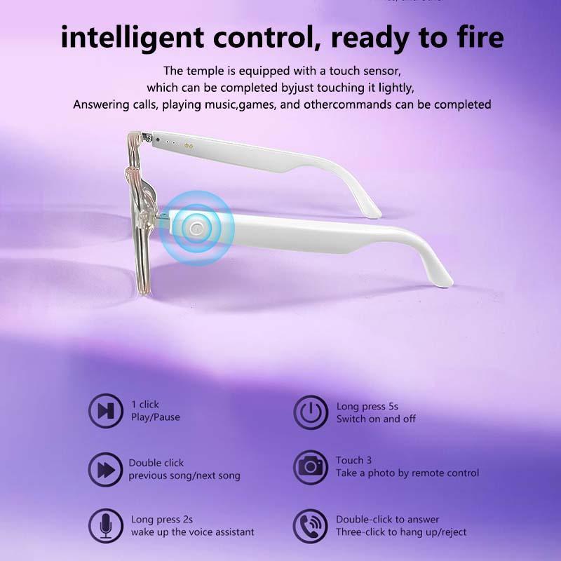 Smart Glasses, Multifunctional Fashionable Wireless Touch Control Glasses, IPX5 Waterproof Bluetooth-compatible Glasses for Men & Women, Smart Sunglasses