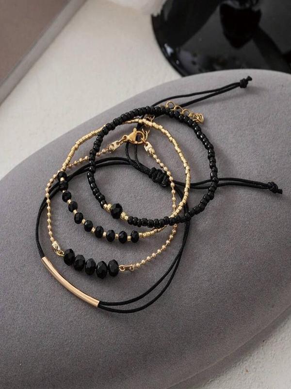 Boho Style Beaded Bracelet Set, 2024 New Style Fashionable Jewelry for Women & Men, Trendy All-match & Exquisite Matching Bracelet for Birthday Gift