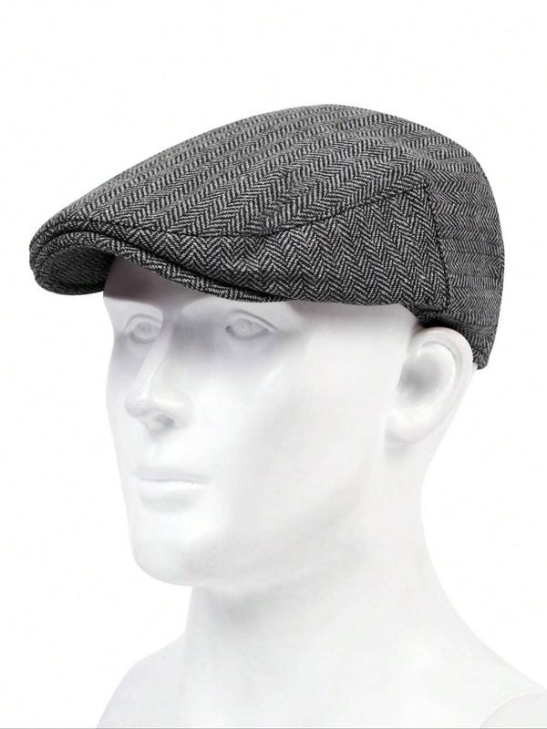 Unisex Elegant Herringbone Graphic Newsboy Hat,  Trendy Vintage Newsboy Cap, Chic All-match Accessories for Daily Wear for Women & Men