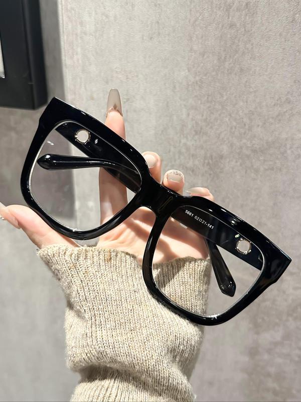 Unisex Fashionable Tortoiseshell Pattern Square Frame Eyeglasses, Trendy Casual Eyeglasses for Everyday Use, Fashion Accessories for Outdoor Activities