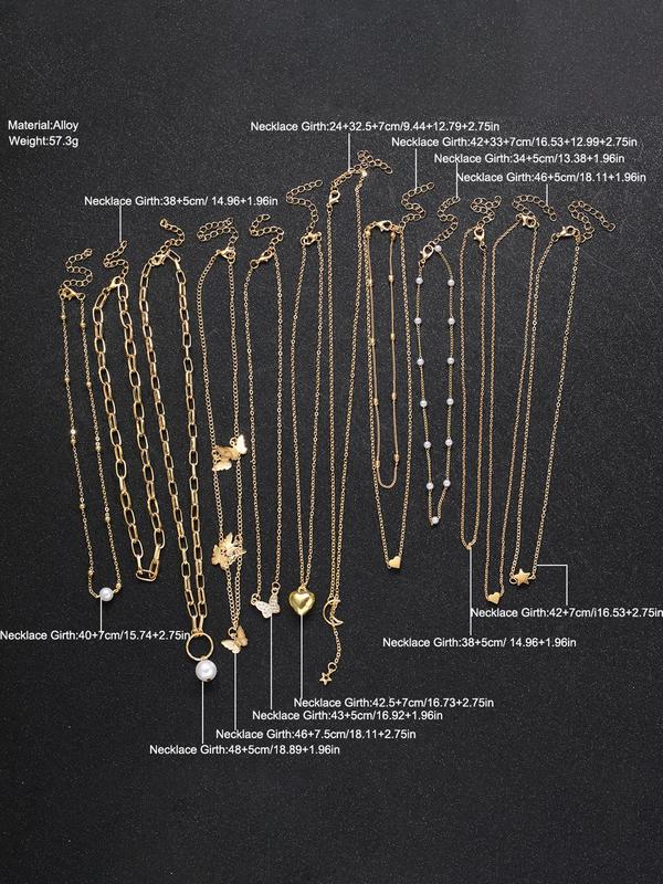 Faux Pearl & Butterfly Decorated Jewelry Set, Fashion Necklace and Bracelet Set for Party, Daily Clothing Decor, Trendy All-match & Exquisite Jewelry for Birthday Gift