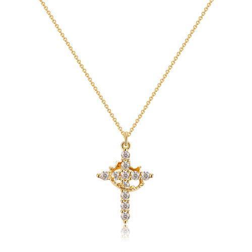 Tewiky Simple Crown & Cross Pendant Choker Necklace for Women & Men & Girls Pretty Crown Cross Necklace For Daily Clothing Decor Trendy All-match & Exquisite Jewelry Hristian Gifts For Fall& For Halloween Christmas 2024 Ornament