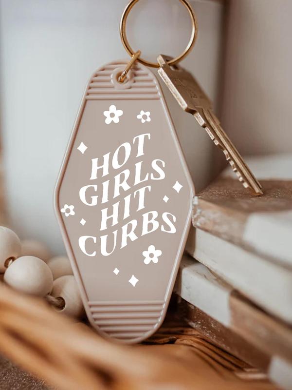 Letter Pattern Geometric Charm Keychain, Boho Style Keychain for Women & Girls, Creative Keychain for Bag, Car, Birthday Gift, Car Accessories for Girls