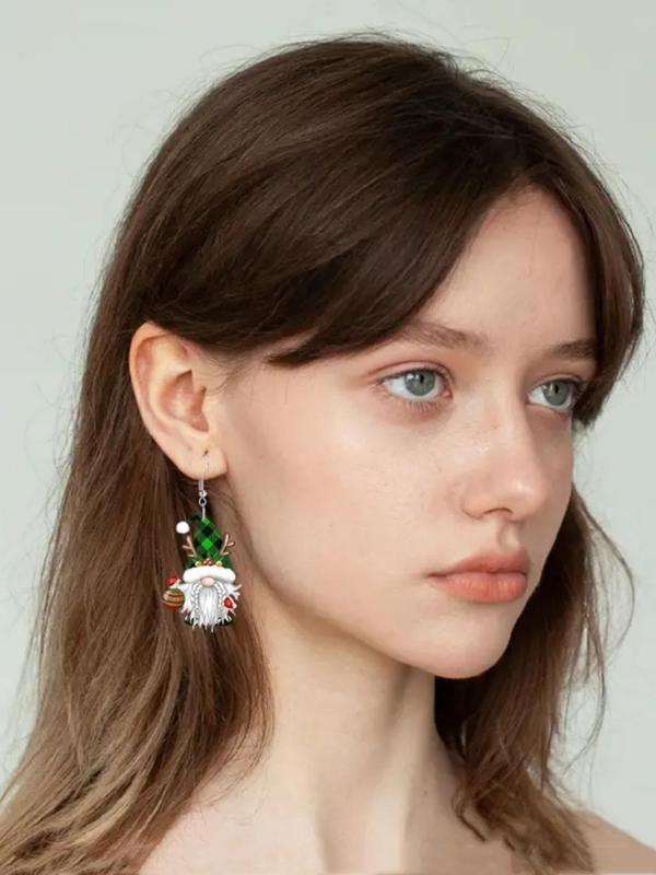 Cute Santa Design Dangle Earrings, Fashionable Acrylic Earrings for Women, Trendy All-match & Exquisite Jewelry for Birthday Gift