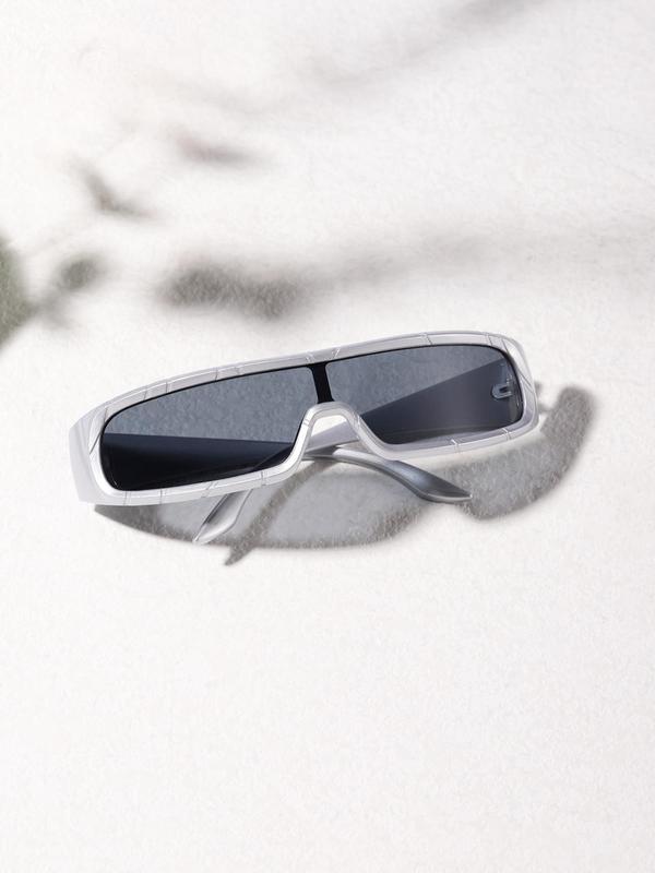 Unisex Punk Style Sunglasses, Trendy Y2K Style Wrap Around Sunglasses for Everyday Use, Fashion Accessories for Outdoor Activities