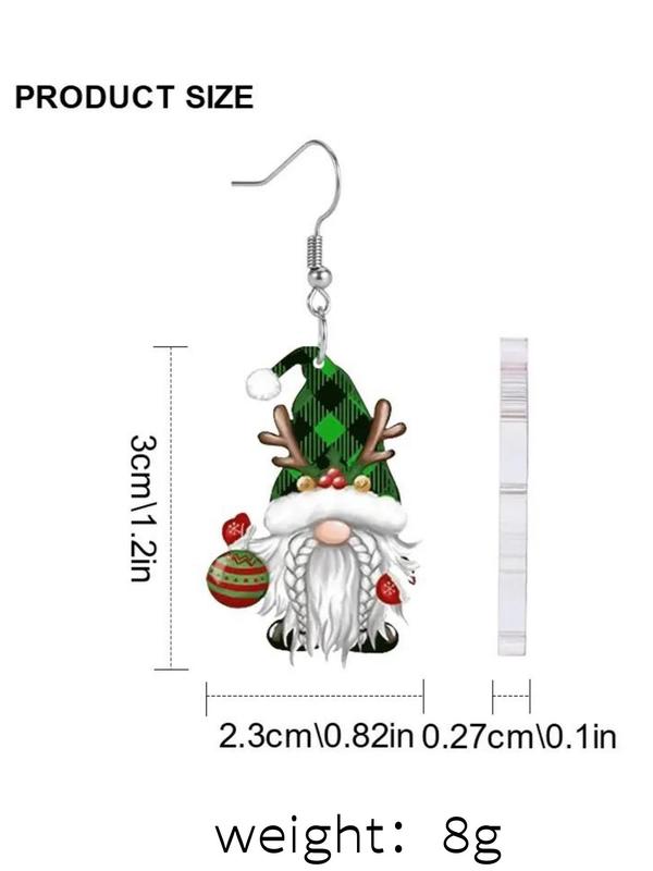 Cute Santa Design Dangle Earrings, Fashionable Acrylic Earrings for Women, Trendy All-match & Exquisite Jewelry for Birthday Gift
