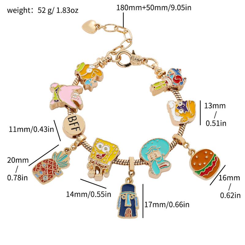 Cartoon Fashion SpongeBob SquarePants Bracelet DIY Beaded Bracelet Jewelry