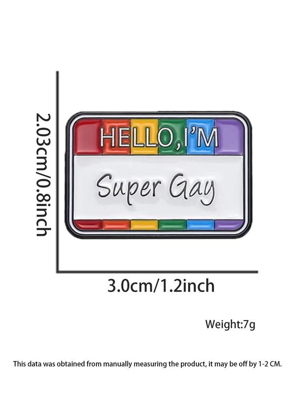 LGBT Pride Rainbow Striped & Letter Pattern Brooch, Fashion Brooch for Men & Women for Party, Daily Clothing Decor, Exquisite Brooches for Birthday Gift
