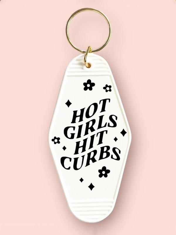 Letter Pattern Geometric Charm Keychain, Boho Style Keychain for Women & Girls, Creative Keychain for Bag, Car, Birthday Gift, Car Accessories for Girls