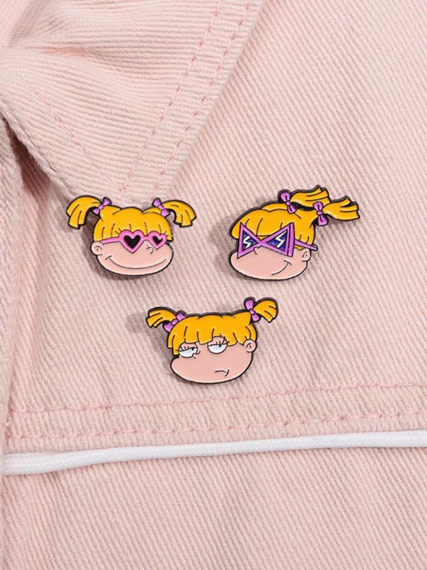 Cute Cartoon Character Brooches, Fashion Alloy Badge for Women & Men, Enamel Pin Suitable for Backpacks, Jeans, Scarves, Hats Decoration