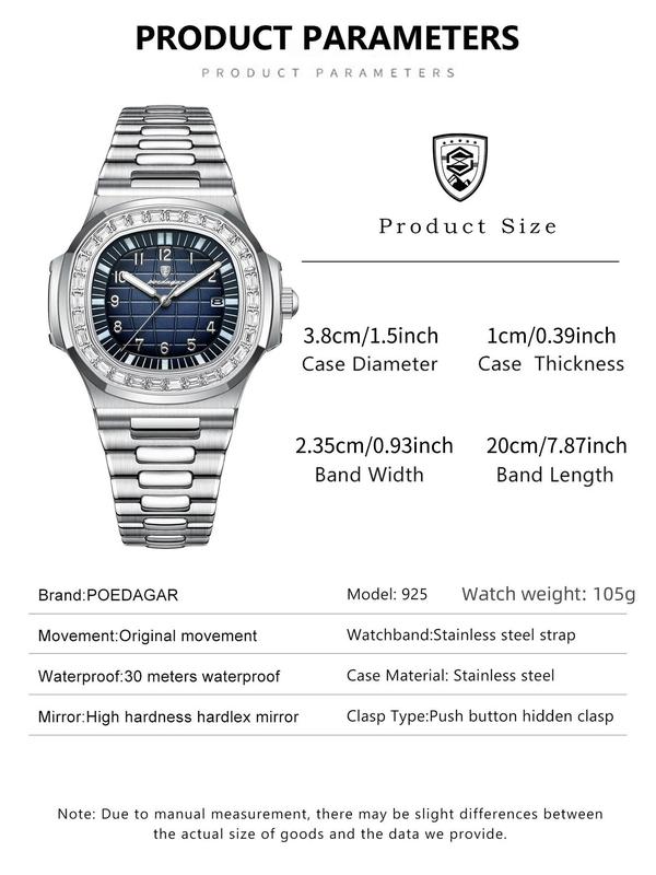 Men's Business Fashion Round Dial Analog Luminous Quartz Watch, Fashion Waterproof Watch for Party, Daily Clothing Decor, Trendy All-match & Exquisite Watch for Birthday Gift with Box