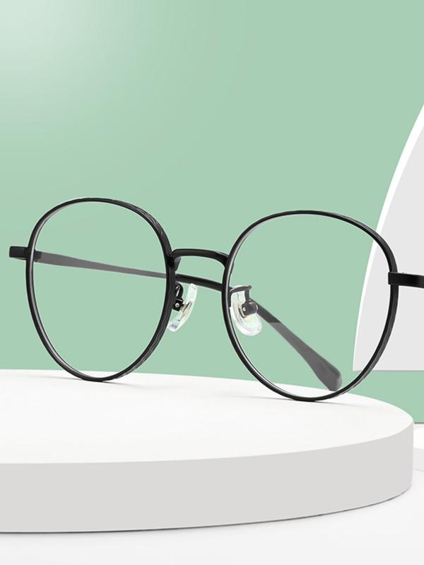 Unisex Simple Style Minimalist Full Rim Eyeglasses, Vintage Trendy Round Frame Eyeglasses, Fashion All-match Accessories for Daily Use