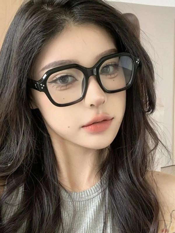 Simple Eyeglasses for Daily Use, Unisex Basic Square Frame Eyeglasses, Fashion Eyeglasses for Work, Daily Clothing Decor, Perfect for Student Everyday Use