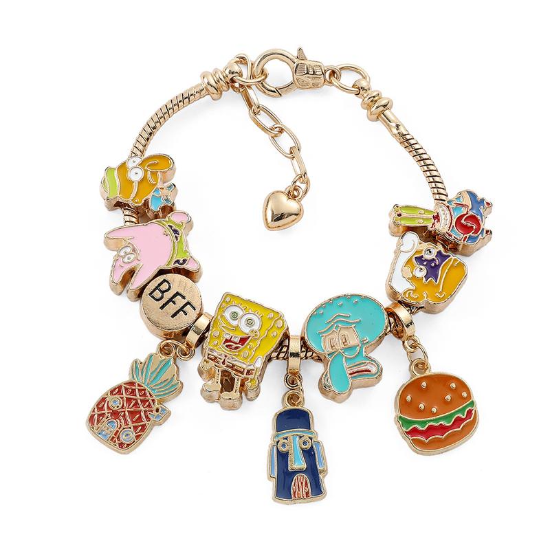 Cartoon Fashion SpongeBob SquarePants Bracelet DIY Beaded Bracelet Jewelry