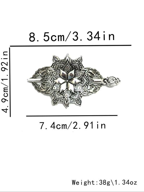 Vintage Viking Style Lotus Flower Design Hair Pin, Retro Style Hair Accessories for Women & Girls, Trendy All-match & Exquisite Hair Pin for Birthday Gift