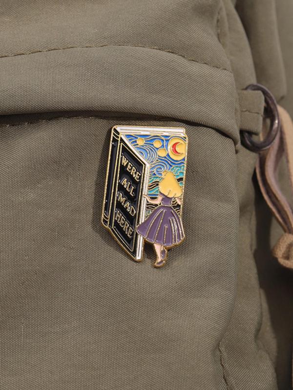 Cartoon Design Brooch, Cute Rose & Tea Cup & Book Design Brooch, Fashion Accessories for Women & Men, Enamel Pin for Backpacks, Jeans, Scarves, Hats Decoration