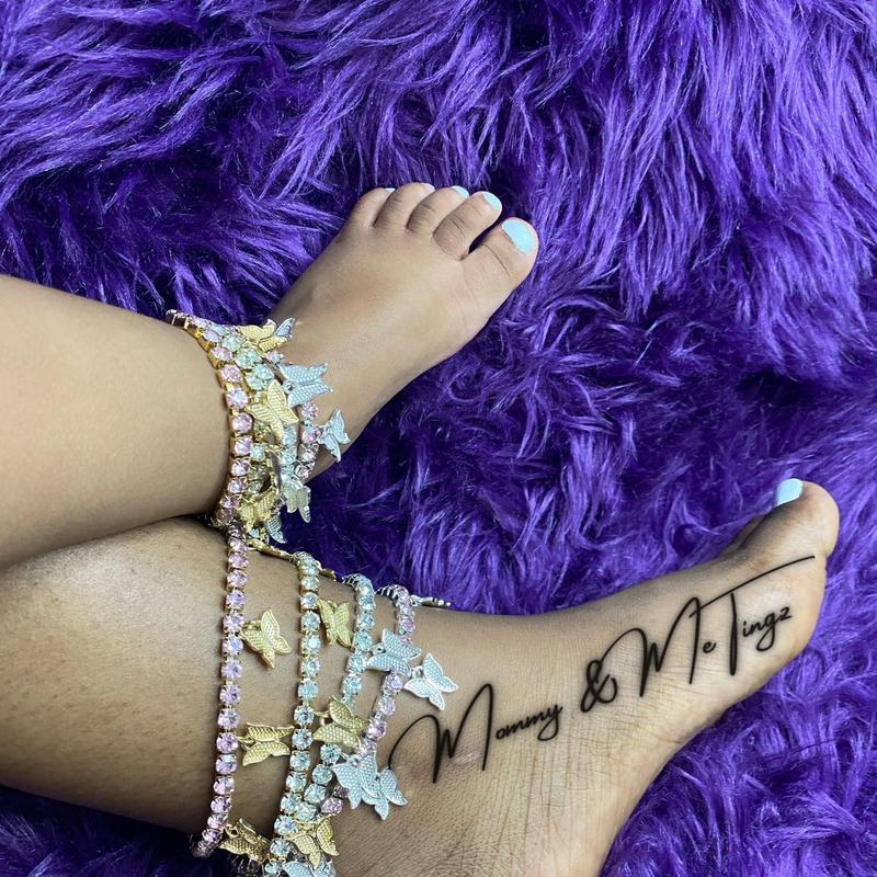They See Me Shine Butterfly Ankle Bracelet Mini And Mom