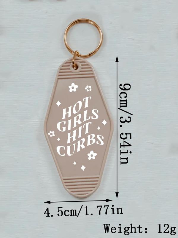 Letter Pattern Geometric Charm Keychain, Boho Style Keychain for Women & Girls, Creative Keychain for Bag, Car, Birthday Gift, Car Accessories for Girls