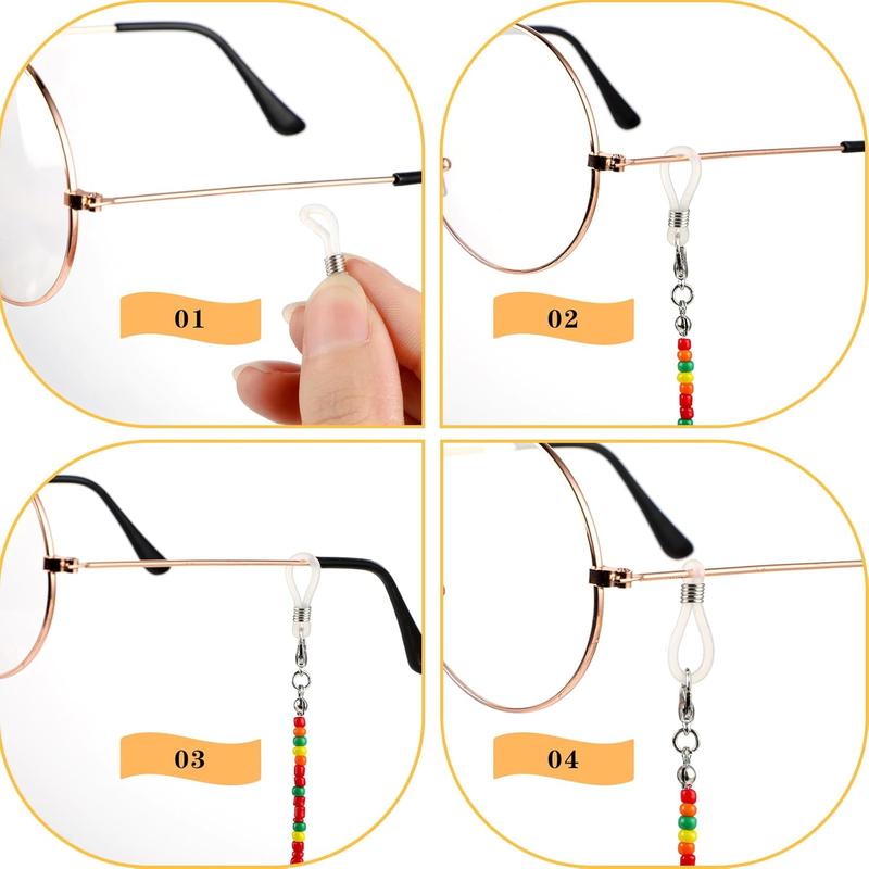 8 count Beaded Eyeglass Chain Eye Glass Chain Around  Colored Beaded Glasses Lanyard for Reading Glasses  Strap Sunglass Mask Holders with Eyeglass Loop for Women Men