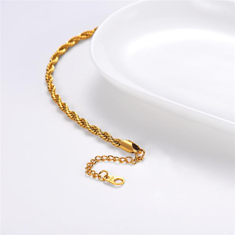 FaithHeart 3MM Rope Chain Anklet Foot Bracelet