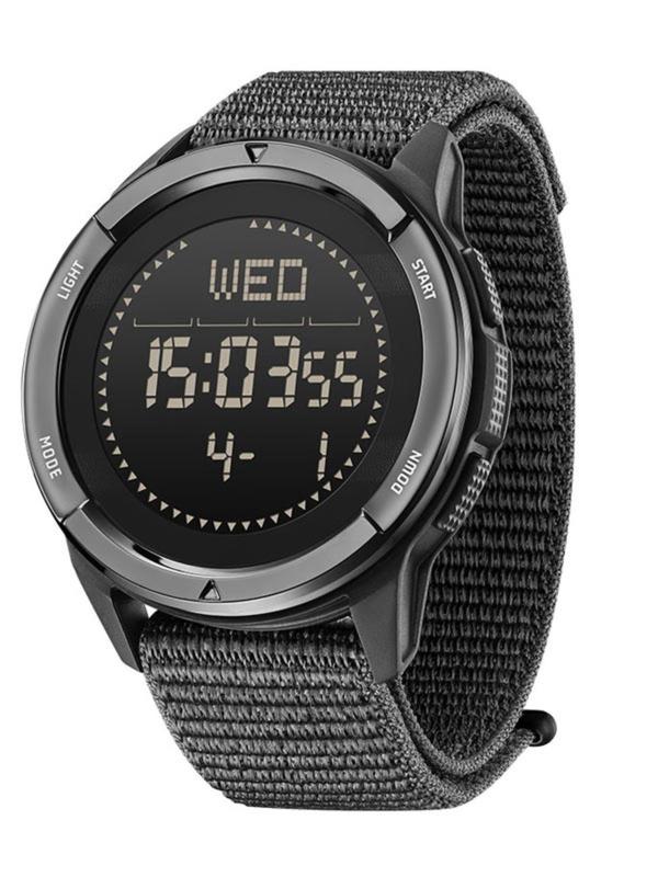 Men's Carbon Fiber Compass Watch, Fashionable Digital Watch with Nylon Watch Strap, 50M Waterproof Sports Watch for Men