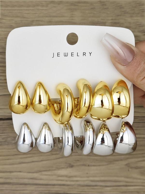 Fashion Simple Creative C-shaped Hoop Earrings, New Style Ear Jewelry for Party, Daily Clothing Decor, Trendy All-match & Exquisite Jewelry for Birthday Gift