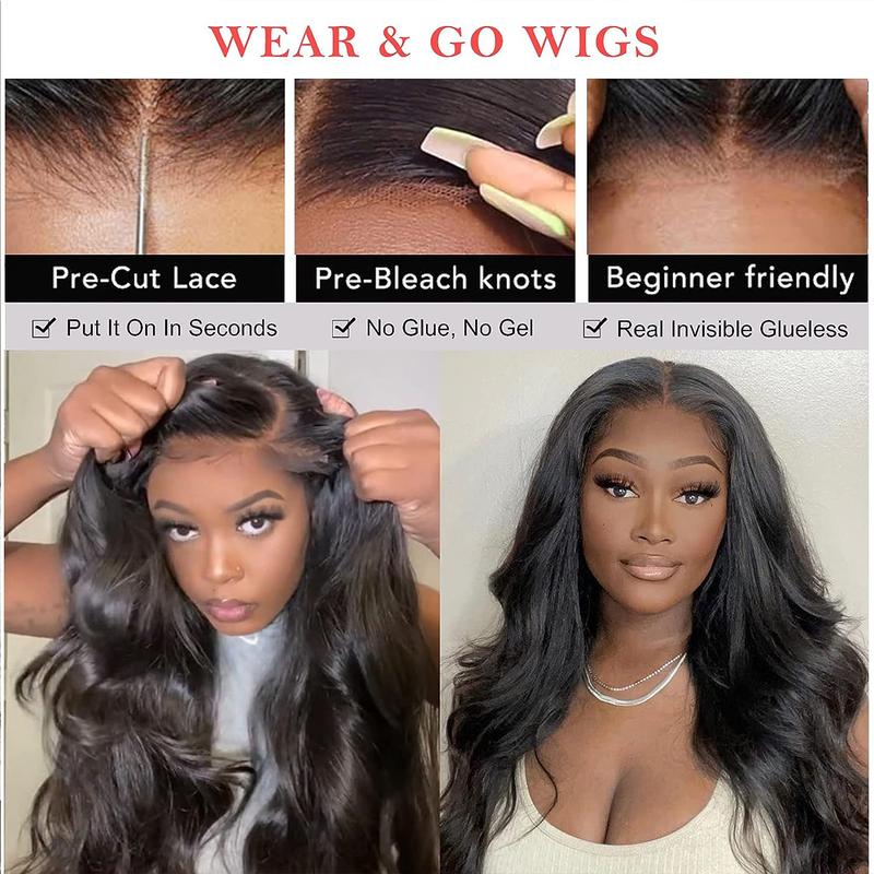 Ready to Wear and Go Transparent Lace Closure Human Hair Wigs Body Wave Glueless Wig 6x4 4x6 Lace Wig for Women Pre Plucked Pre Cut 28 30 Inch 180% Bling Hair Sale