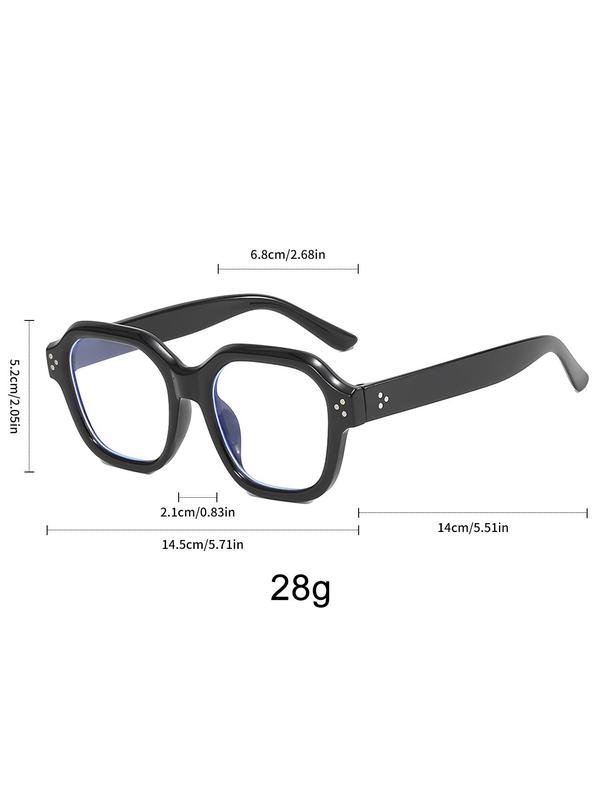 Simple Eyeglasses for Daily Use, Unisex Basic Square Frame Eyeglasses, Fashion Eyeglasses for Work, Daily Clothing Decor, Perfect for Student Everyday Use