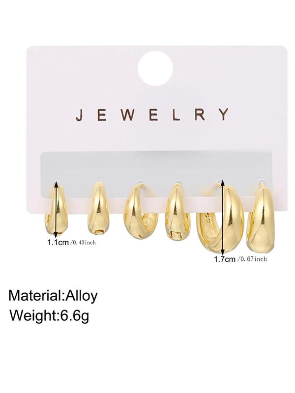 Women's Elegant Trendy Geometric Design Hoop Earrings, Simple Style Plain Color Hoop Earrings for Party, Exquisite Jewelry for Birthday Gifts