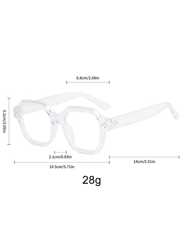 Simple Eyeglasses for Daily Use, Unisex Basic Square Frame Eyeglasses, Fashion Eyeglasses for Work, Daily Clothing Decor, Perfect for Student Everyday Use