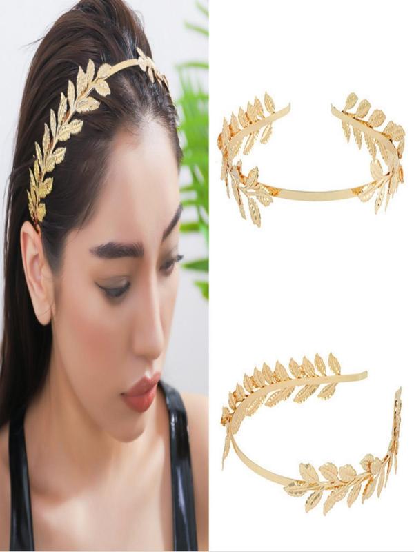 Women's Elegant Leaf Design Hair Hoop, Exquisite Trendy Hair Hoop for Women & Girls, Fashion Hair Accessories for Party, Daily Hairstyle Decor