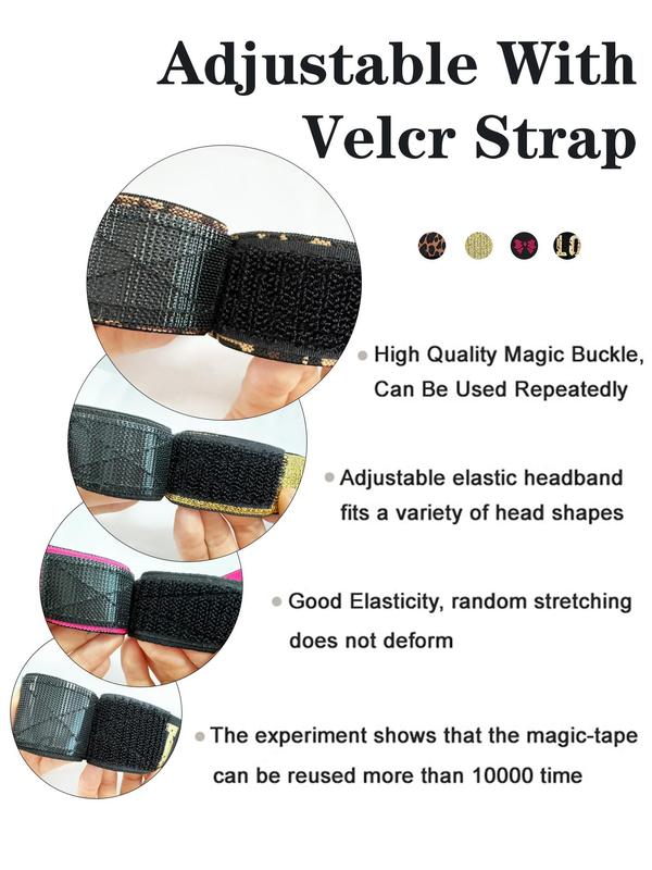 Letters & Leopard Pattern & Plain Color Hair Bands, Elastic Hair Bands for Lace Front Wig Edge, Hair Salon Tools & Accessories for Women & Girls