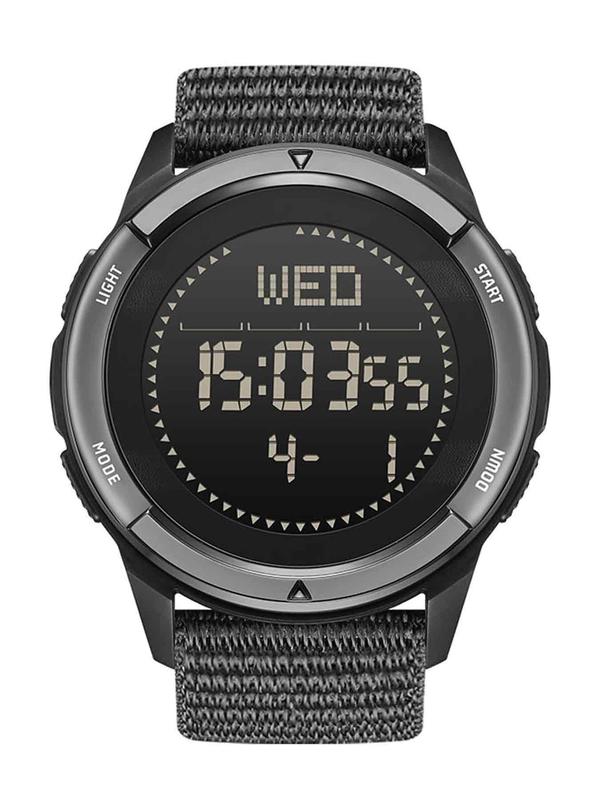 Men's Carbon Fiber Compass Watch, Fashionable Digital Watch with Nylon Watch Strap, 50M Waterproof Sports Watch for Men