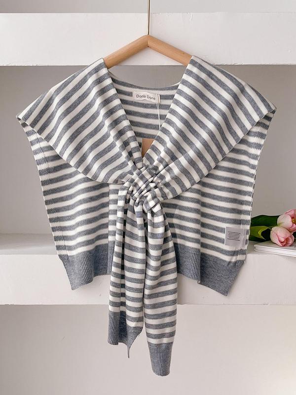 Women's Temperament Colorblock Striped Print Scarf, Casual Soft Warm Shawl for Daily Wear, Fashion Accessories for Women & Girls