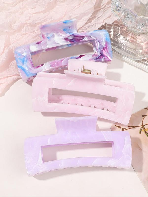 Marble Pattern Hair Claw, Casual and Versatile Hair Accessories for Women, Minimalist Headwear Suitable for Thick Hair
