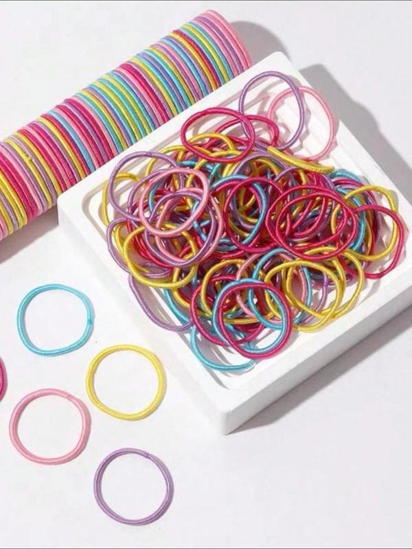 Colorful Hair Tie Set, High Stretch Hair Tie, Casual Simple Hair Accessories for Women & Girls, Minimalist Headwear Suitable for Thick Hair