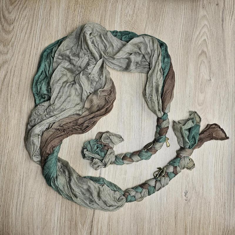 Handmade Boho Gypsy dread wrap for Women Gradient Colored scarf Hippie Hair extension braids.