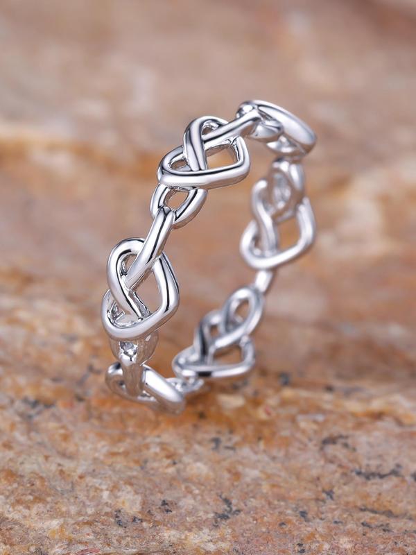 Minimalist Temperament Heart Design Hollow Out Ring, Fashion Accessories For Women, Copper Hand Jewelry For Party, Club, All-match Fashion Accessories For Daily Wear