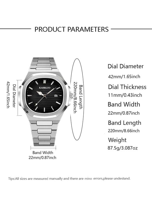 Men's Business Fashion Analog-digital Quartz Watch, Casual Trendy Rectangle Dial Wristwatch, Fashionable Watch for Daily & Business Decoration As Gift with Box