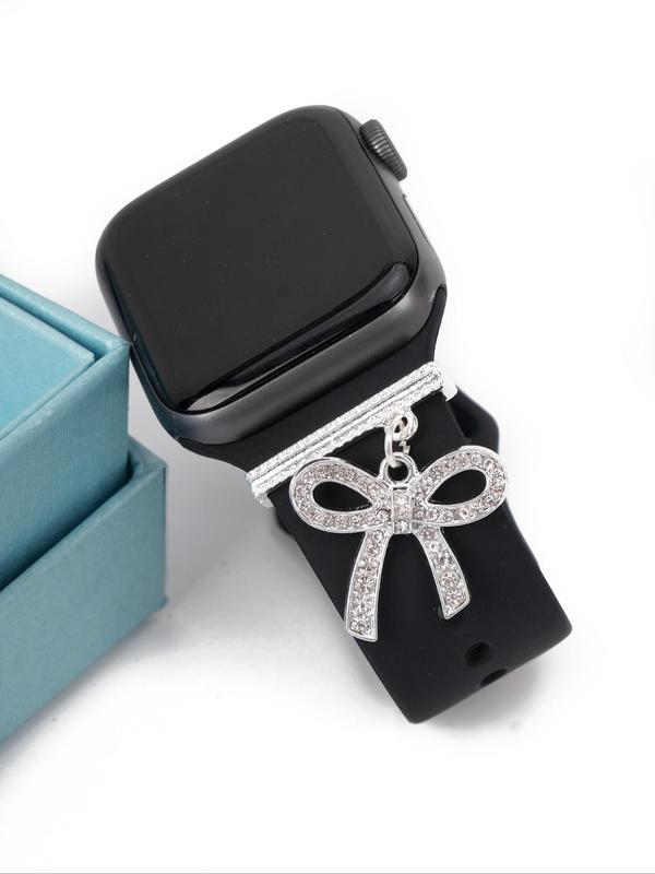 Rhinestone Bowknot Design Watch Band Charm, Fashionable Watch Band Accessories for Women & Girls, Trendy All-match & Exquisite Watch Band Charms for Birthday Gift