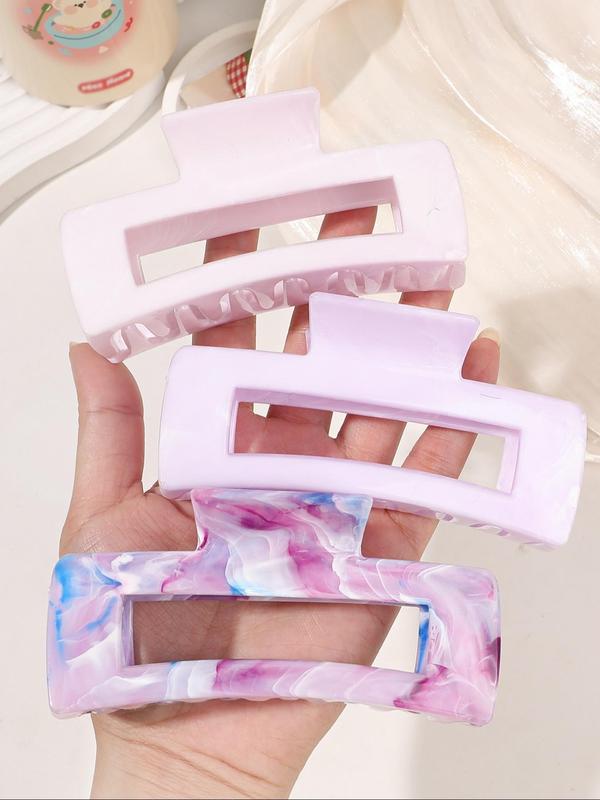 Marble Pattern Hair Claw, Casual and Versatile Hair Accessories for Women, Minimalist Headwear Suitable for Thick Hair