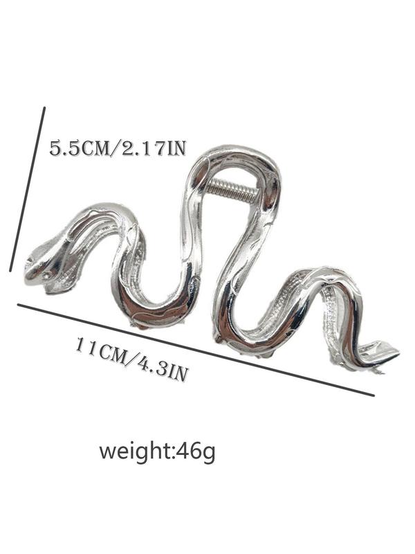 Y2k Snake Design Hair Claw Clip for Women, Fashion Alloy Trendy Street Trend Hair Accessories, Creative Cute Lovely Headwear for Daily & Xmas Hairstyle Decor