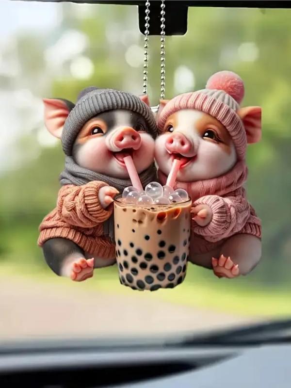 Cute Pig Design Keychain, Novelty Hanging Keychain for Car, Bag, Key, Fashion Accessories for Men & Women
