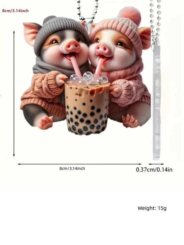 Cute Pig Design Keychain, Novelty Hanging Keychain for Car, Bag, Key, Fashion Accessories for Men & Women