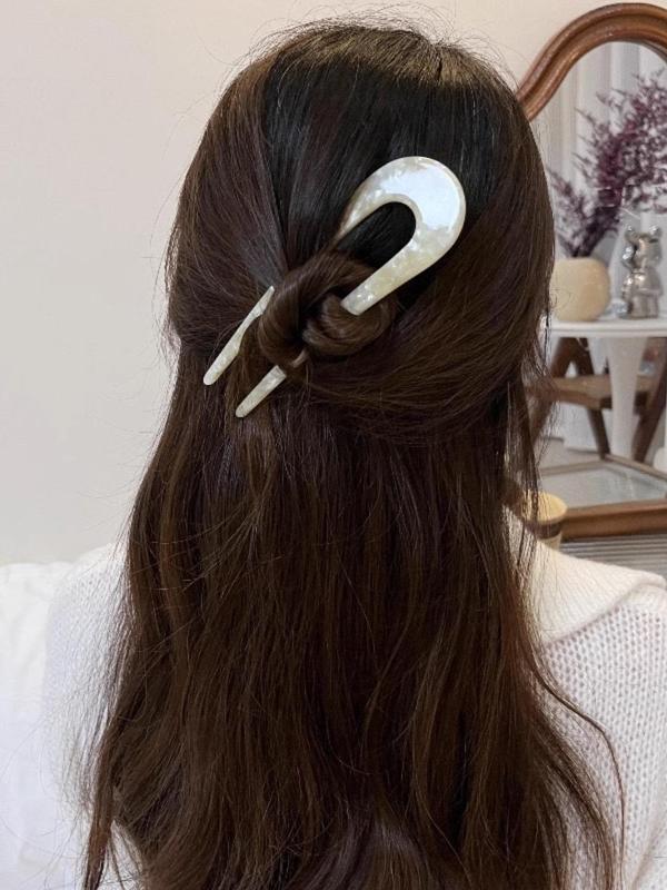 Women's Elegant U-shaped Hair Pin, Exquisite Trendy Hair Pin, Fashionable Hair Accessories for Women & Girls